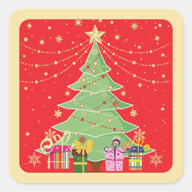 Adesivo Quadrado Árvore de Natal (Frente)