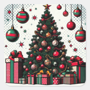 Adesivo Quadrado árvore de Natal