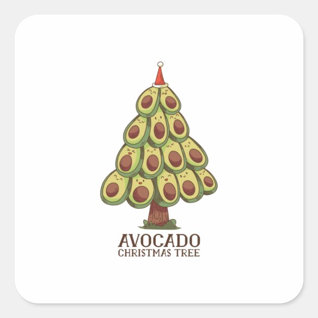 Adesivo Quadrado Árvore de natal Avocado (Frente)