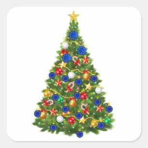 Adesivo Quadrado Árvore de Natal - Bandeira da União Europeia Eur