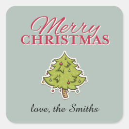 Adesivo Quadrado Árvore de Natal com ornamentos