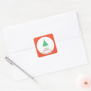 Adesivo Quadrado Árvore de Natal Moderna