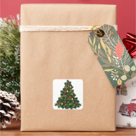 Adesivo Quadrado Árvore de Natal Moderna e Elegante Quadrada Person