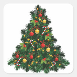 Adesivo Quadrado Árvore de Natal Moderna e Elegante Quadrada Person