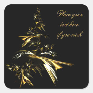 Adesivo Quadrado Árvore de Natal no preto 001