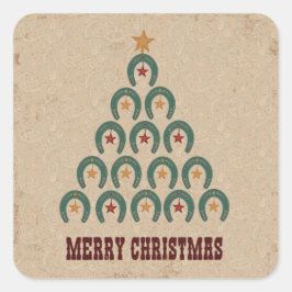 Adesivo Quadrado Árvore de Natal Rustic Horsfere