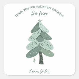 Adesivo Quadrado Árvore de Natal simples Aniversário