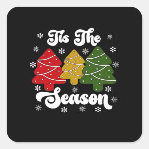 Adesivo Quadrado Árvore de Natal 'Tis Season Debbie Cool Única