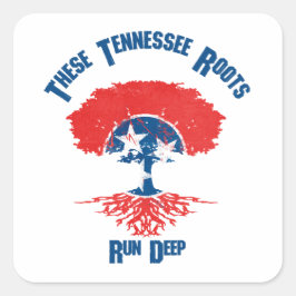 Adesivo Quadrado Árvore de Sinalizador do Tennessee