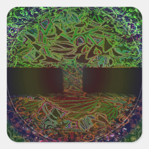 Adesivo Quadrado Árvore do Knowingness Colored.jpg elétrico da vi