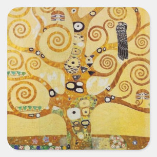 Adesivo Quadrado Árvore Dourada da Vida Arte – Klimt Art Nouveau