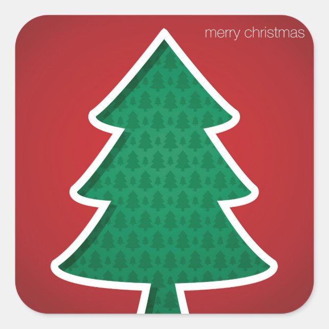 Adesivo Quadrado Árvore moderna cortada (Frente)