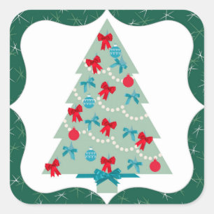 Adesivo Quadrado Árvore Natal