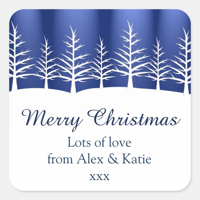 Adesivo Quadrado Árvores Brancas Silhouettes (Frente)