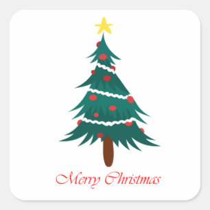 Adesivo Quadrado Árvores de Natal  Feriado Luxuoso