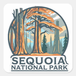 Adesivo Quadrado Árvores Gigantes de Sequoia do Parque Nacional Seq