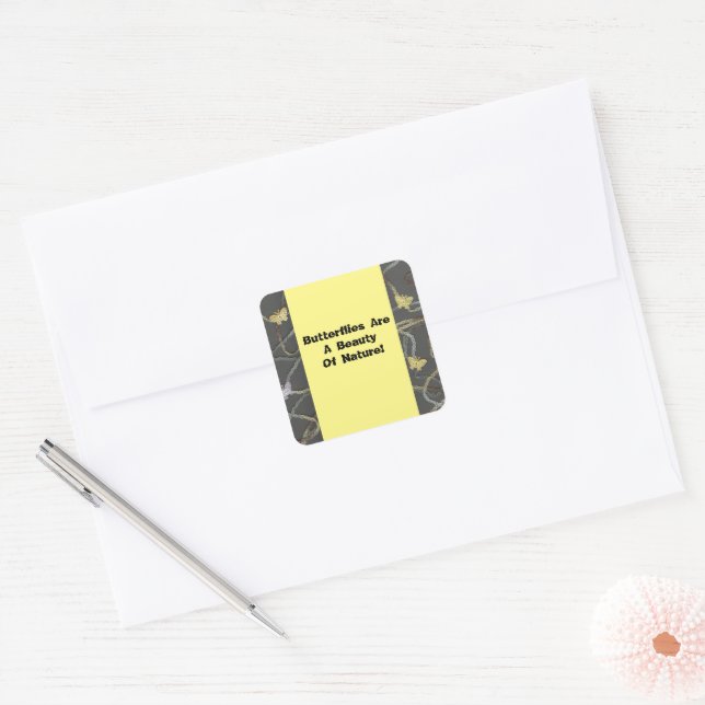 Adesivo Quadrado As Borboletas São Uma Beleza (Envelope)