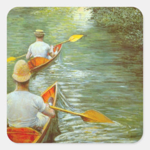 Adesivo Quadrado As canoas, perissois de Gustave Caillebotte