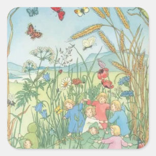 Adesivo Quadrado As Crianças Raízes Sibylle Von Olfers