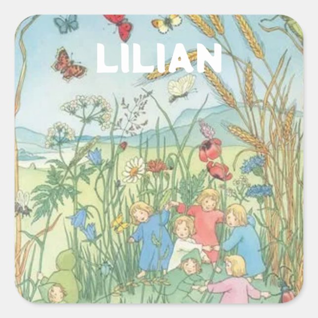 Adesivo Quadrado As Crianças Raízes Sibylle Von Olfers (Frente)