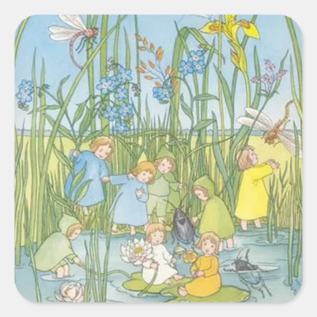 Adesivo Quadrado As Crianças Raízes Sibylle Von Olfers (Frente)