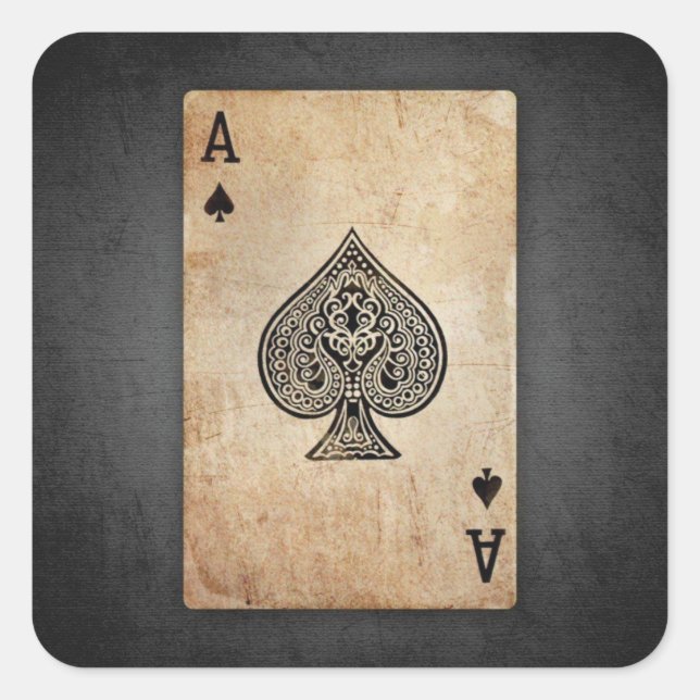 Adesivo Quadrado Ás de travesseiro decorativo de espadas (Frente)