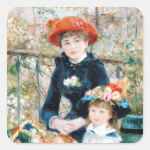 Adesivo Quadrado As Duas Irmãs, No Terrace Auguste Renoir
