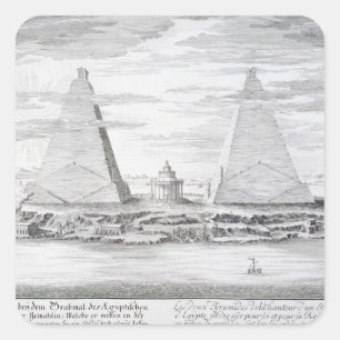 Adesivo Quadrado As duas pirâmides de Moeris, o rei do Egito e o se