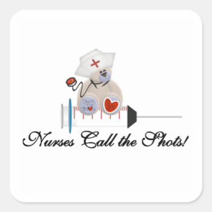 Adesivo Quadrado As enfermeiras do urso de ursinho chamam os
