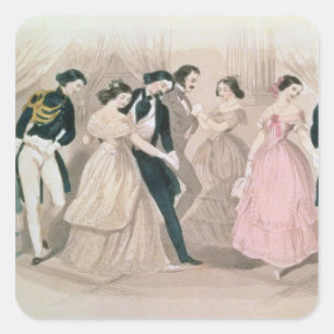 Adesivo Quadrado As formas da polca, do Livro de Godey da senhora
