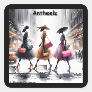 Adesivo Quadrado As Formigas De Moda De Nova Iorque Engraçada