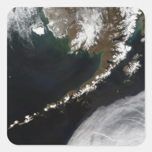 Adesivo Quadrado As ilhas Aleutian e a península do Alasca