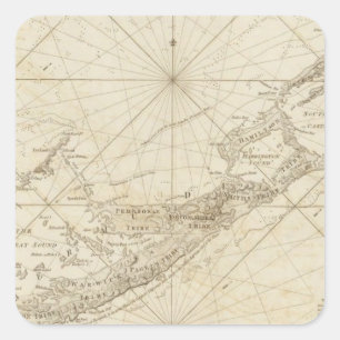 Adesivo Quadrado As ilhas de Bermudas ou de verão