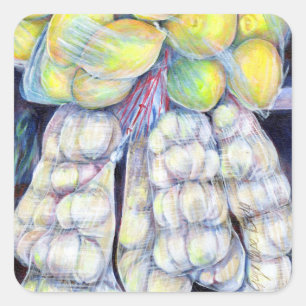 Adesivo Quadrado As Maravilhas dos Mercados Molhados, Singapura