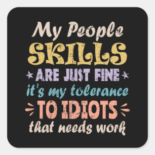 Adesivo Quadrado As Minhas Competências De Pessoas Estão Bastantes