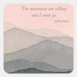 Adesivo Quadrado As Montanhas chamam Aquarela