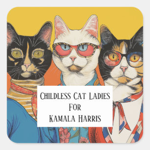 Adesivo Quadrado As Mulheres De Gato Sem Fios Para Kamala