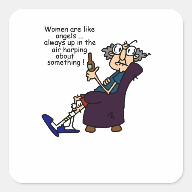 Adesivo Quadrado As Mulheres São Como Anjos (Frente)