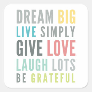 Adesivo Quadrado AS PALAVRAS A VIVER pela mantra inspirador moderna