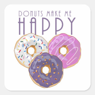 Adesivo Quadrado As rosquinhas fazem-me feliz