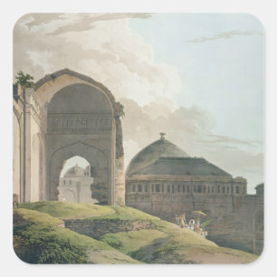 Adesivo Quadrado As Ruínas do Palácio em Madurai, 1798
