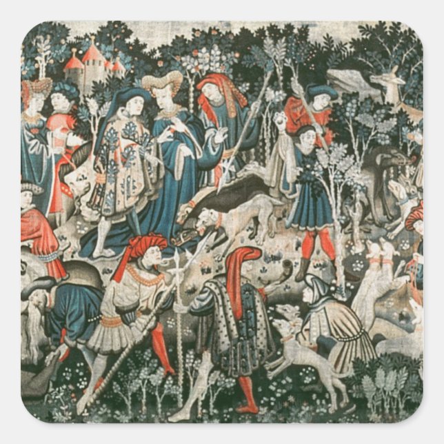Adesivo Quadrado As tapeçarias de caça de Devonshire (Frente)