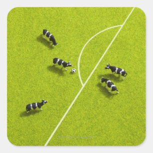 Adesivo Quadrado As vacas que jogam o futebol