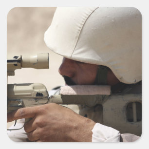 Adesivo Quadrado As vistas iraquianas do sargento de exército em