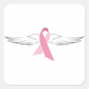 Adesivo Quadrado Asas Anjos Rosa