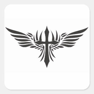 Adesivo Quadrado Asas e cruz de Phoenix