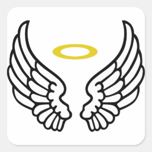Adesivo Quadrado Asas e halo do anjo