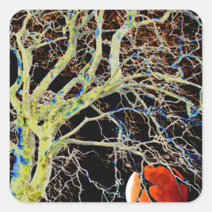 Adesivo Quadrado Ascensão da Lua Vermelha