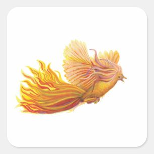 Adesivo Quadrado Ascensão Phoenix Bird  