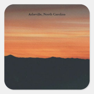 Adesivo Quadrado Asheville, Sticker da Carolina do Norte